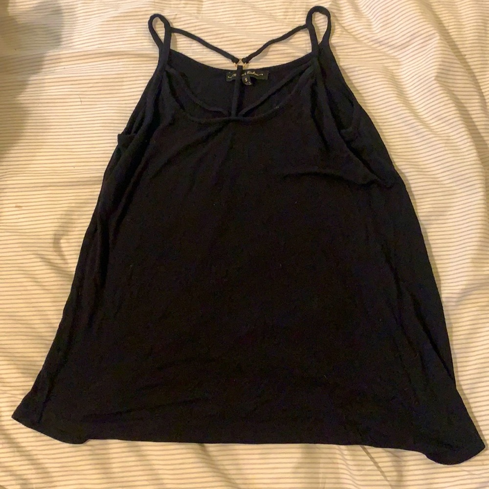 Cage Front Black Tank Top
